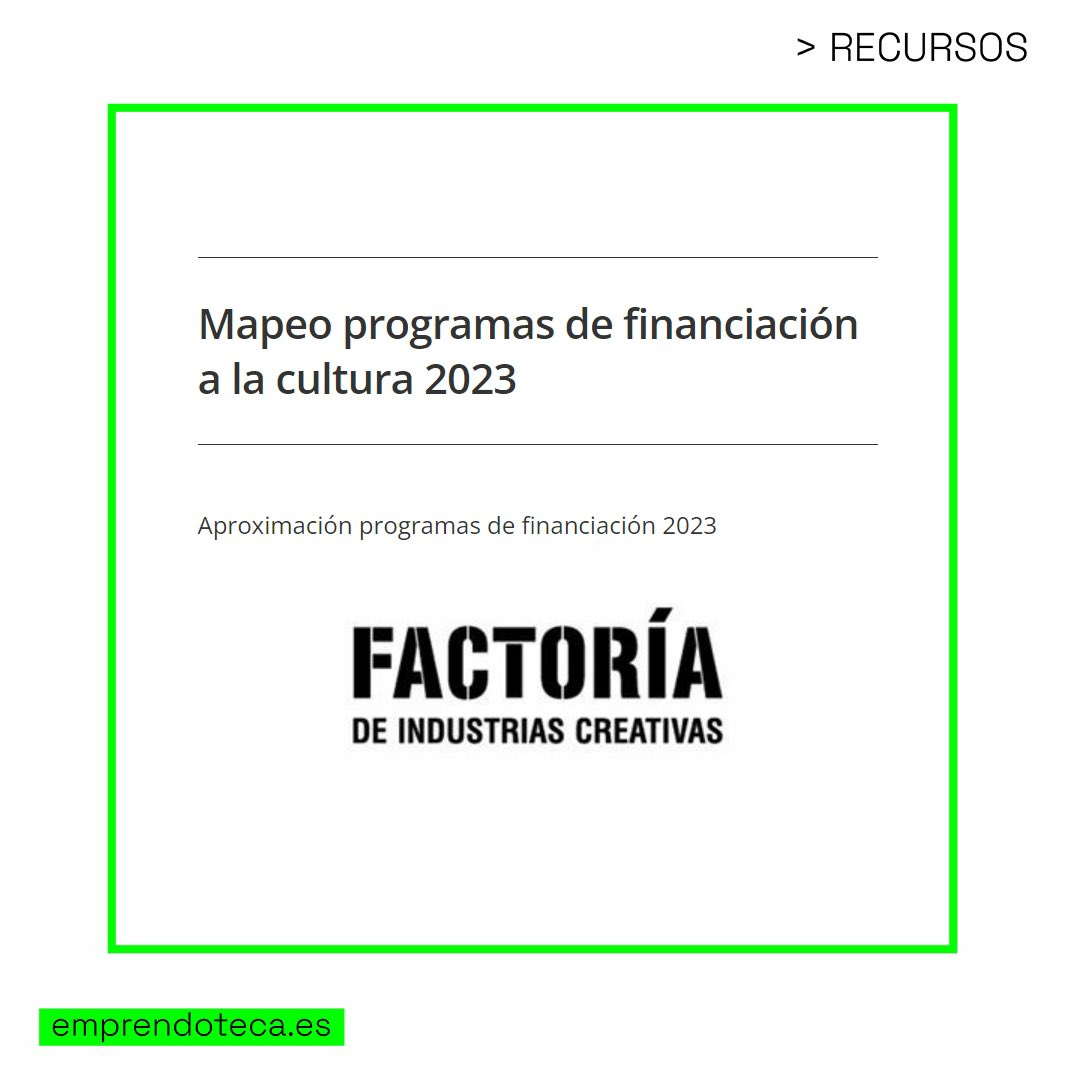 Mapeo de programas de financiación a la cultura 2023 